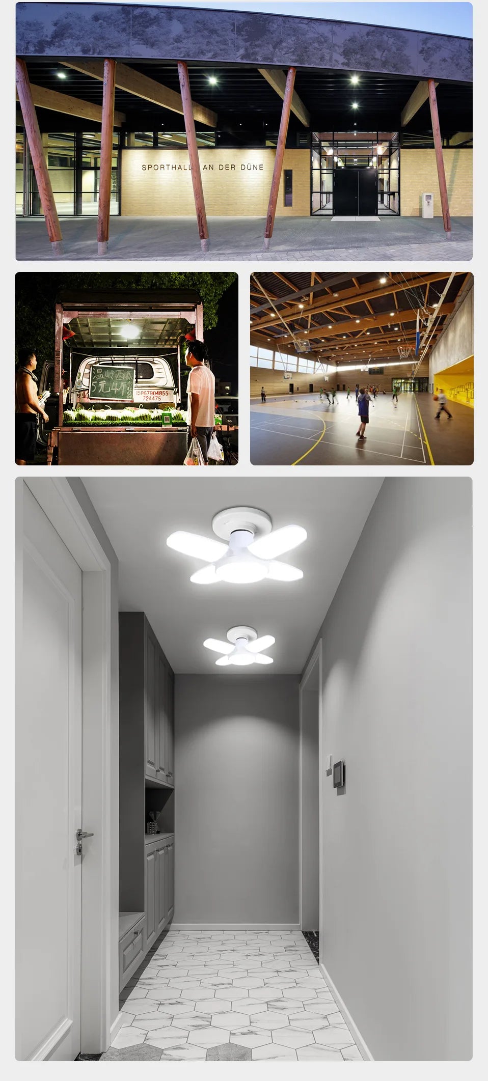 Foldable Fan Blade LED Lamp
