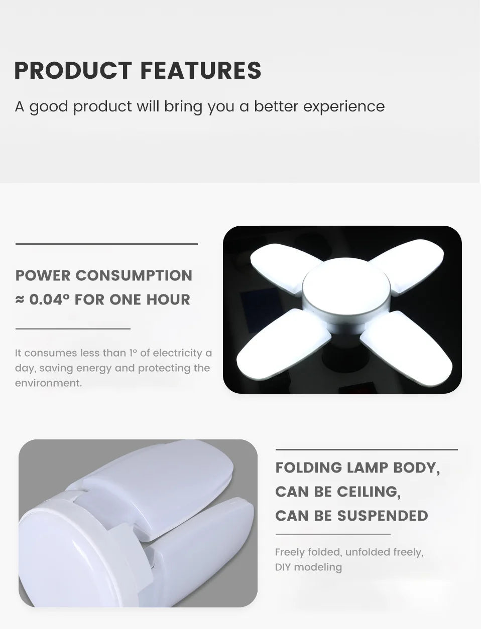 Foldable Fan Blade LED Lamp